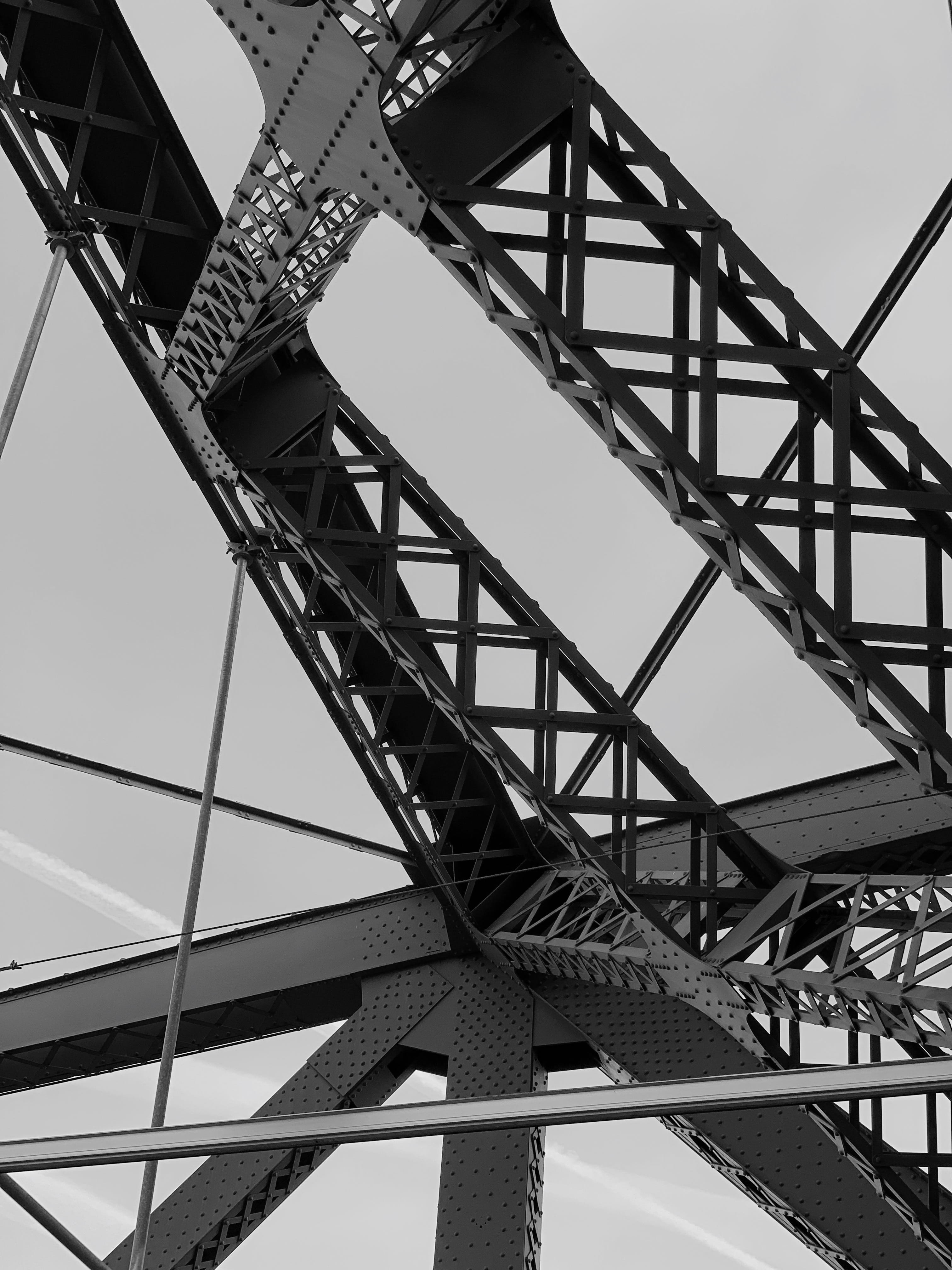 gray steel tower frame, built structure, architecture, metal