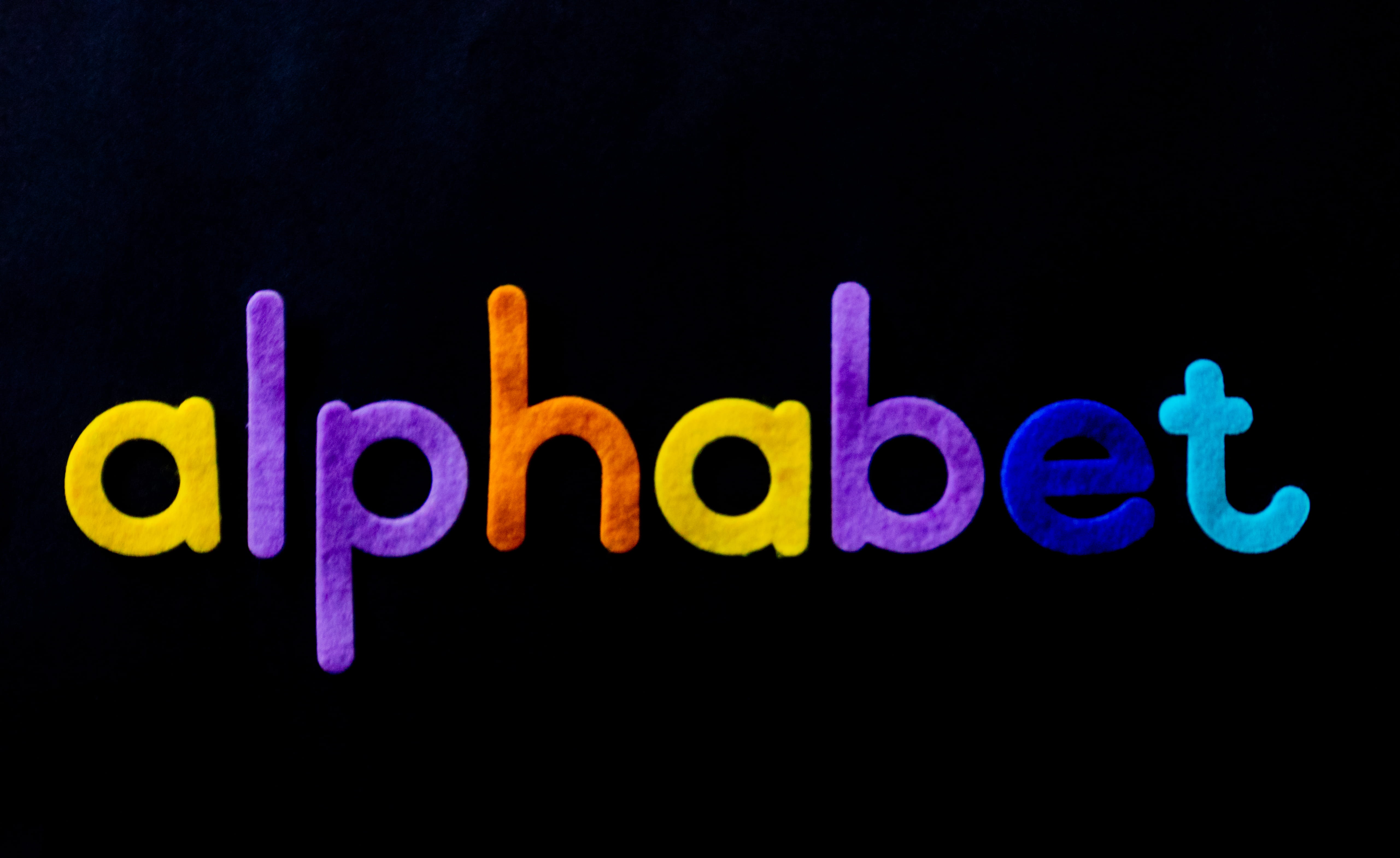 Alphabet With Text Overlay, abc, art, black background, children
