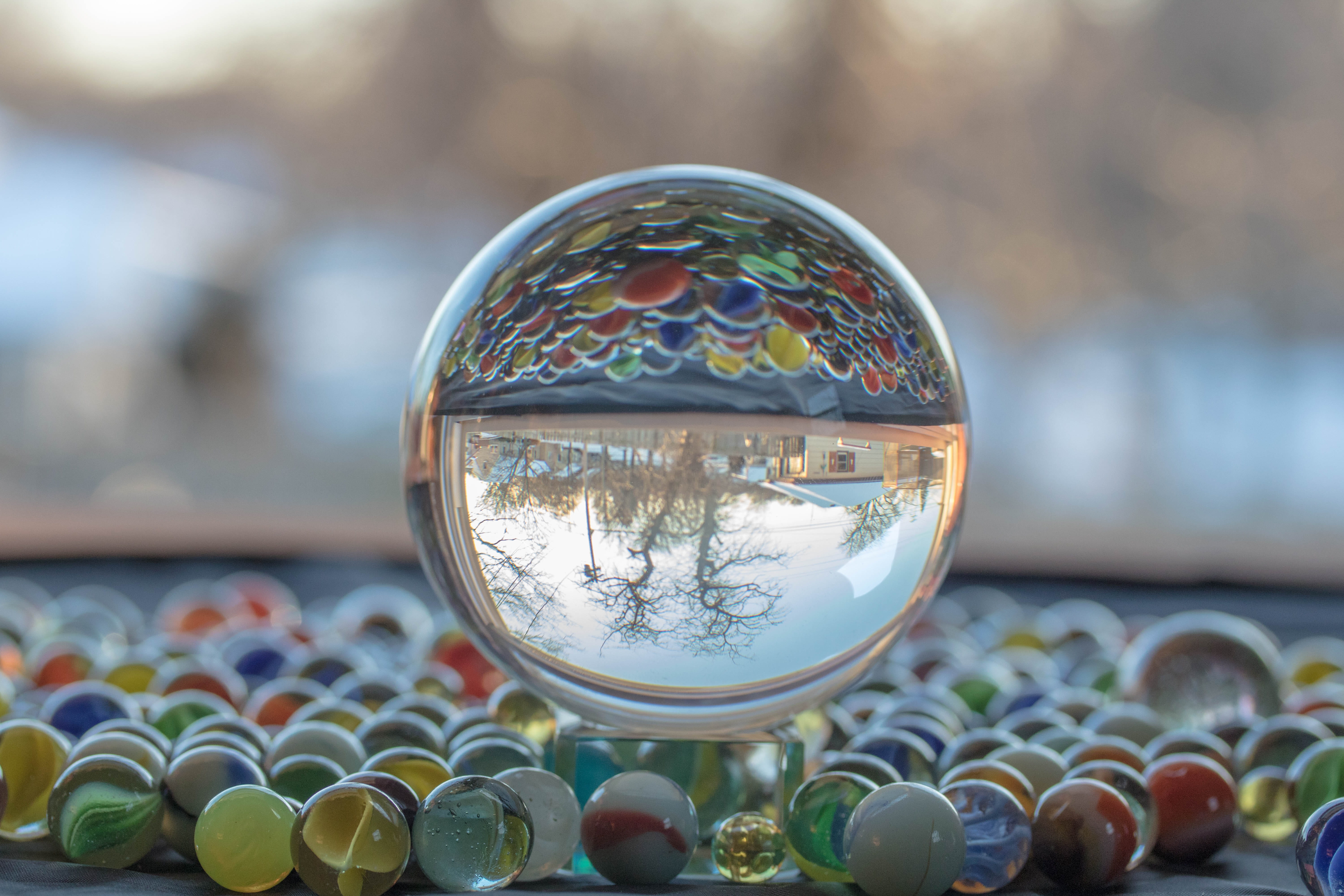 desktop, globe, macro, marbles, close-up, sphere, focus on foreground