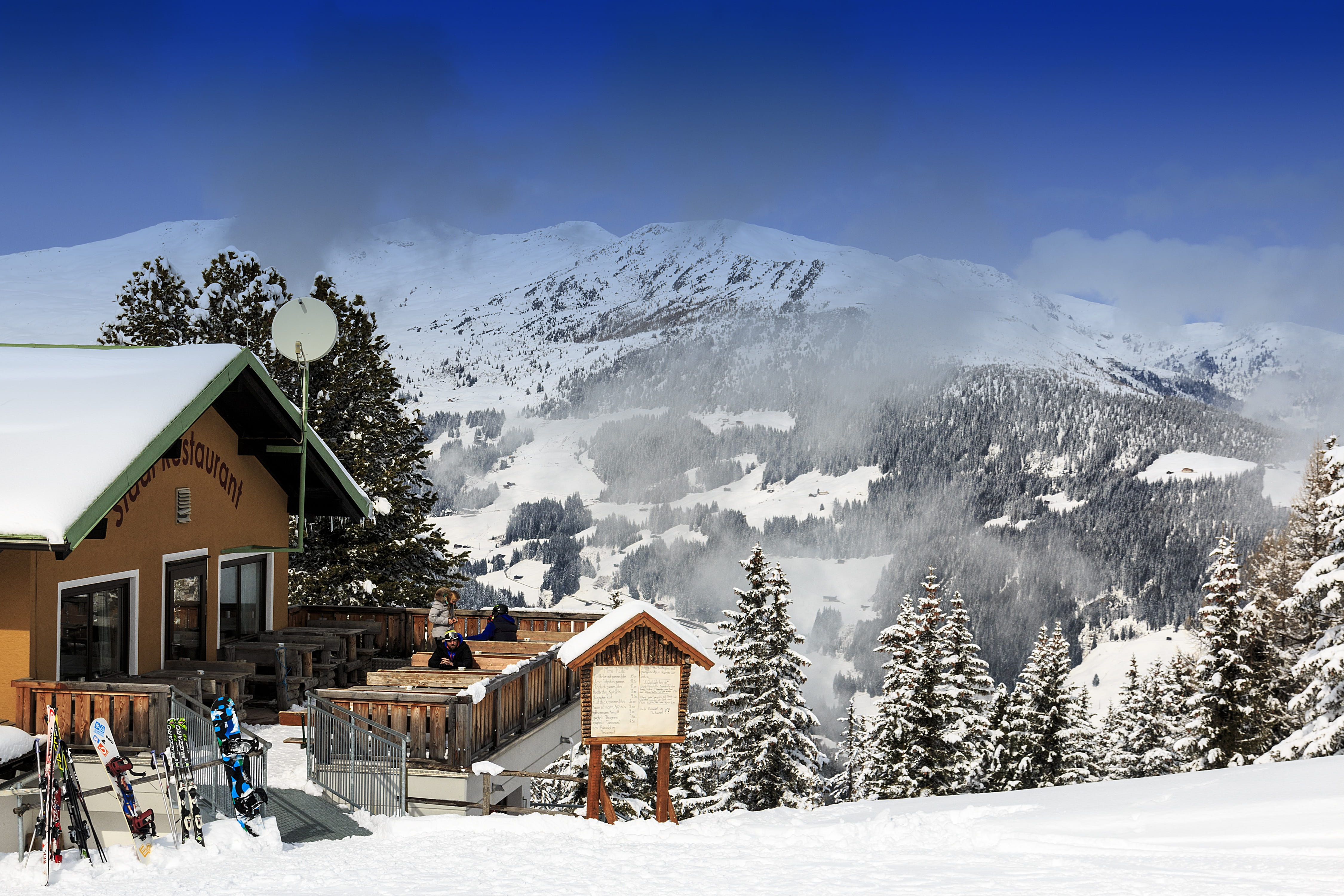 snow, winter, chalet, mountain, hut, resort, snowy, alpine