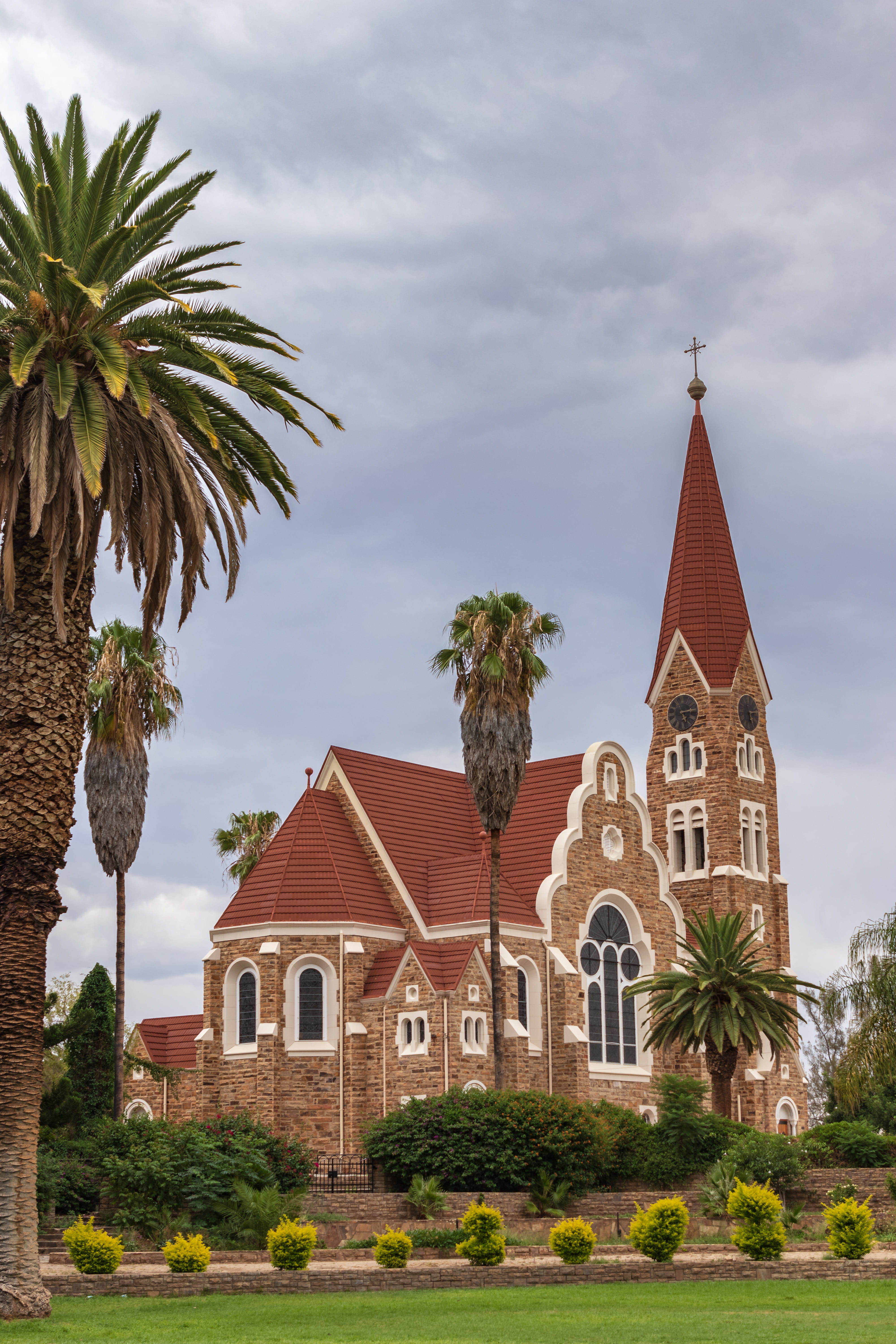 architecture, tower, steeple, spire, building, tree, plant