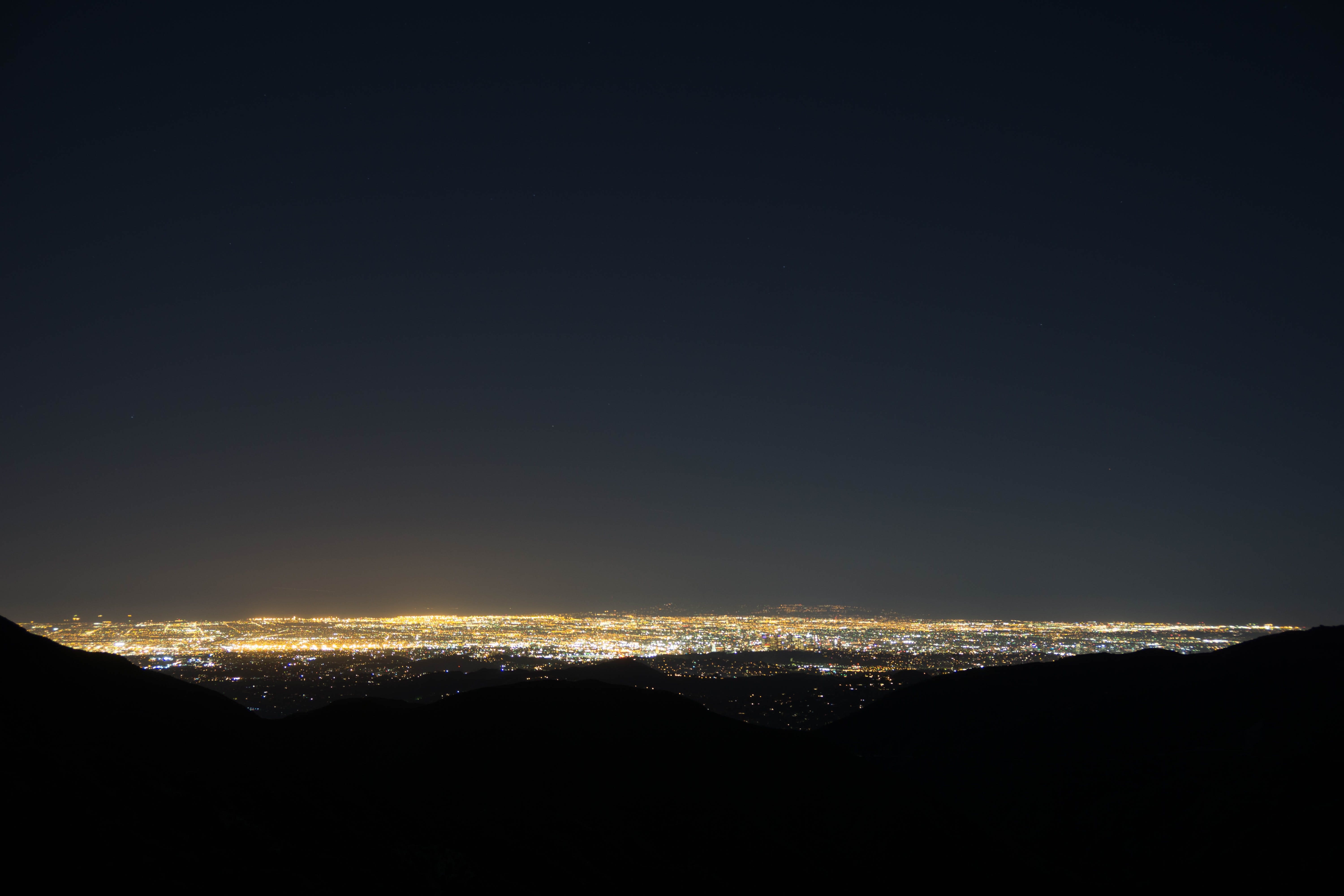 night, sky, stars, la, skyline, cityscape, downtown, lights