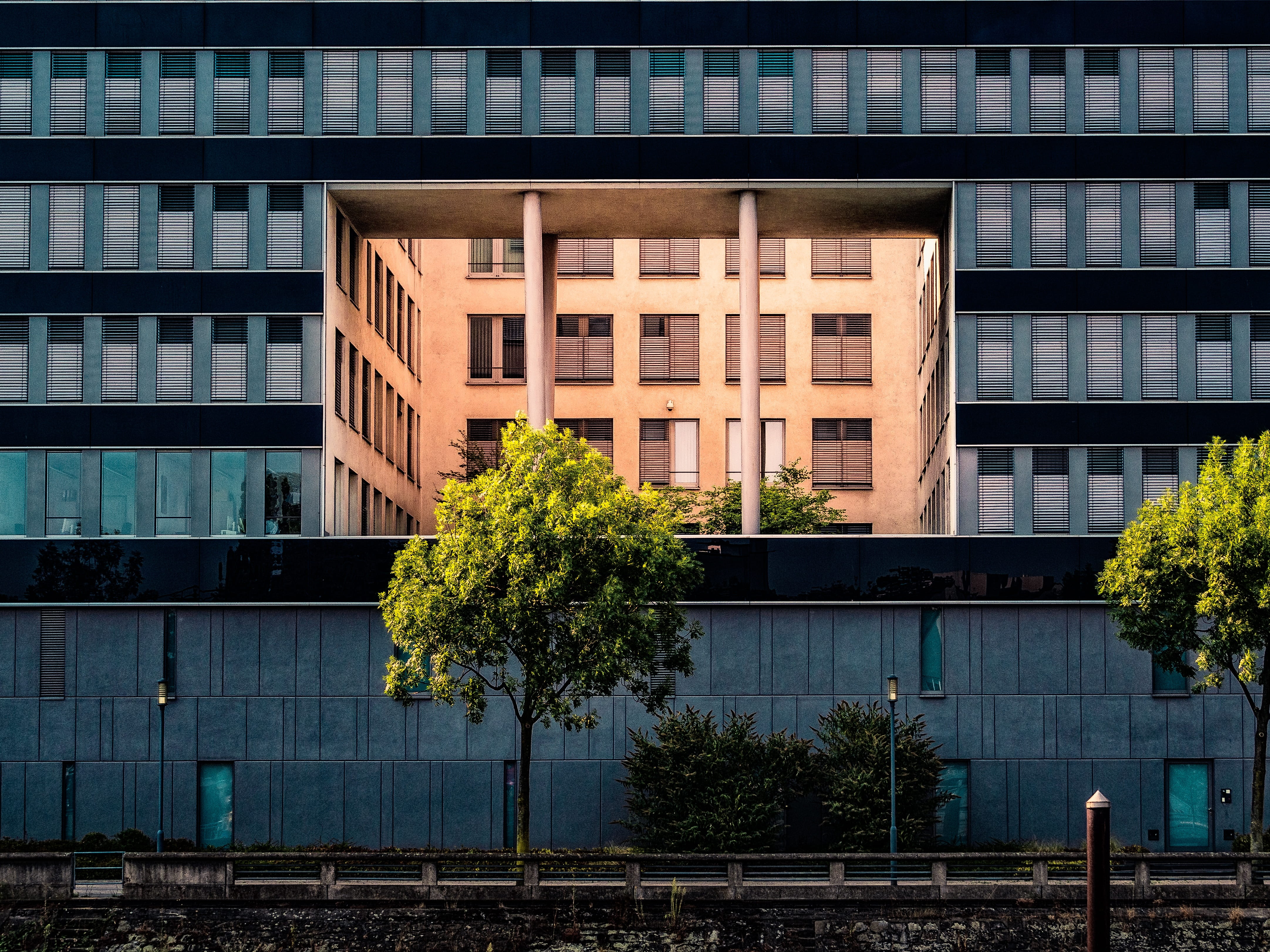 architecture, duisburg, window, rectangular, facade, building
