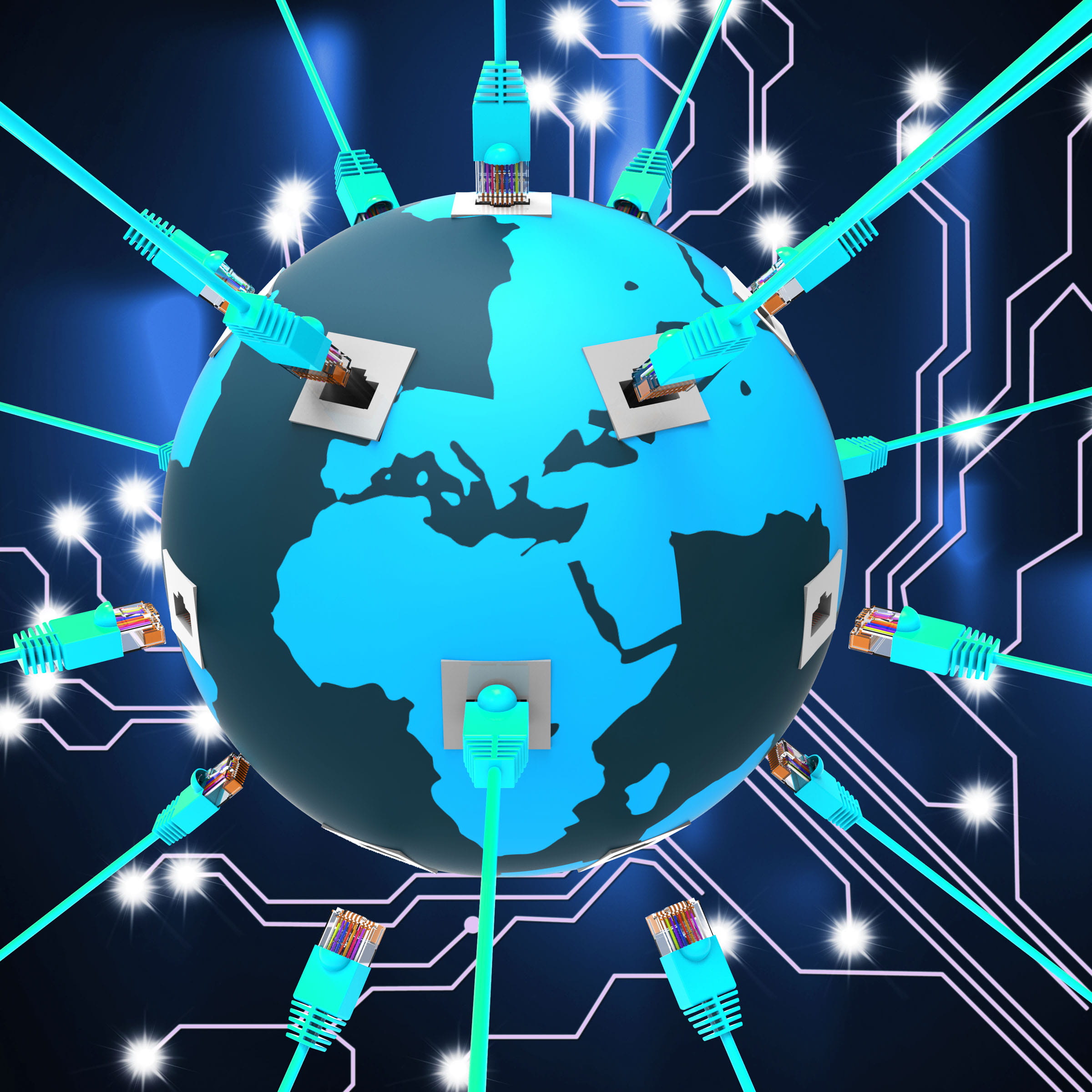 Worldwide Network Represents Global Communications And Connectio