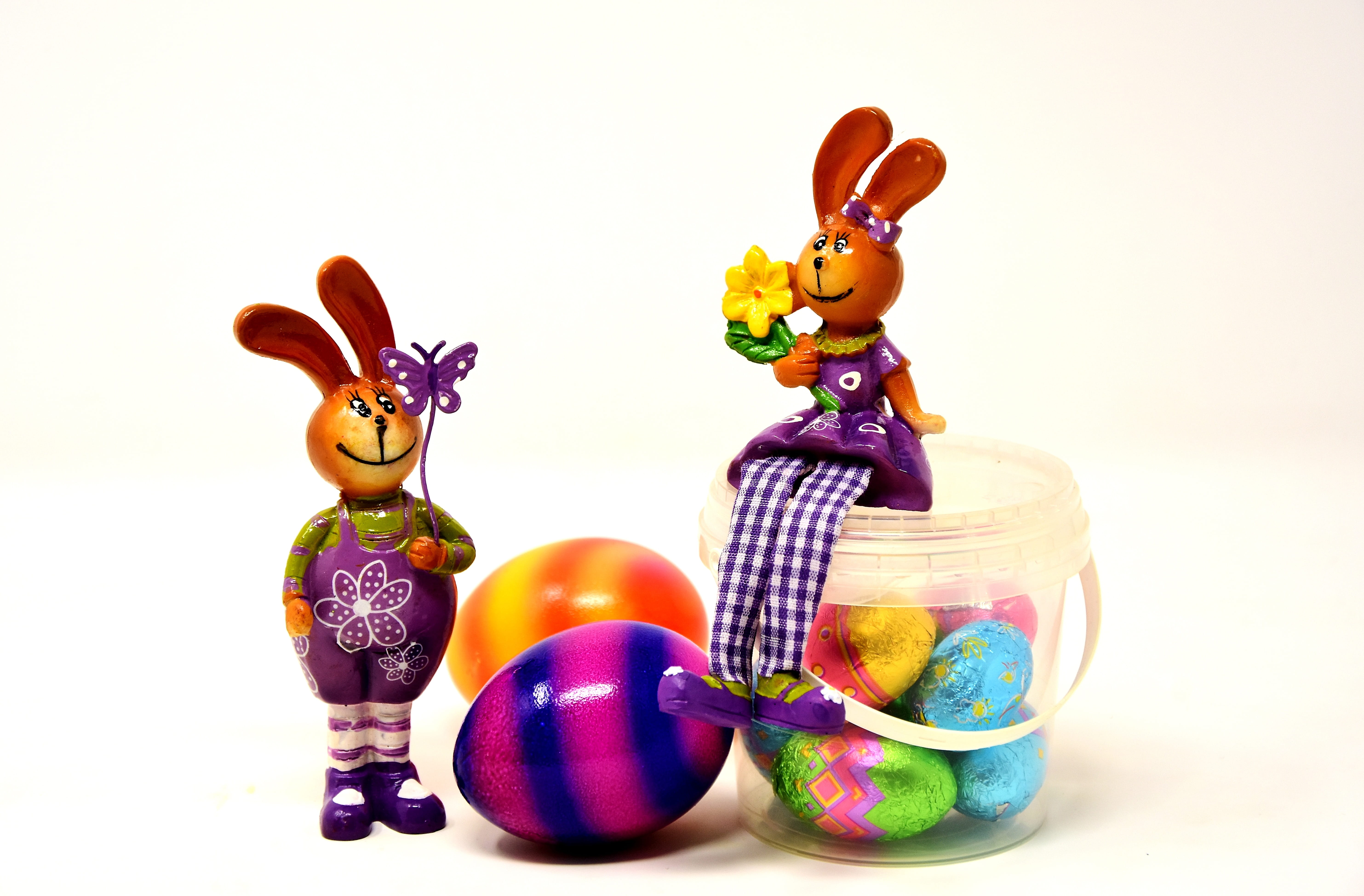 easter, easter bunny, pair, spring, easter decoration, figure