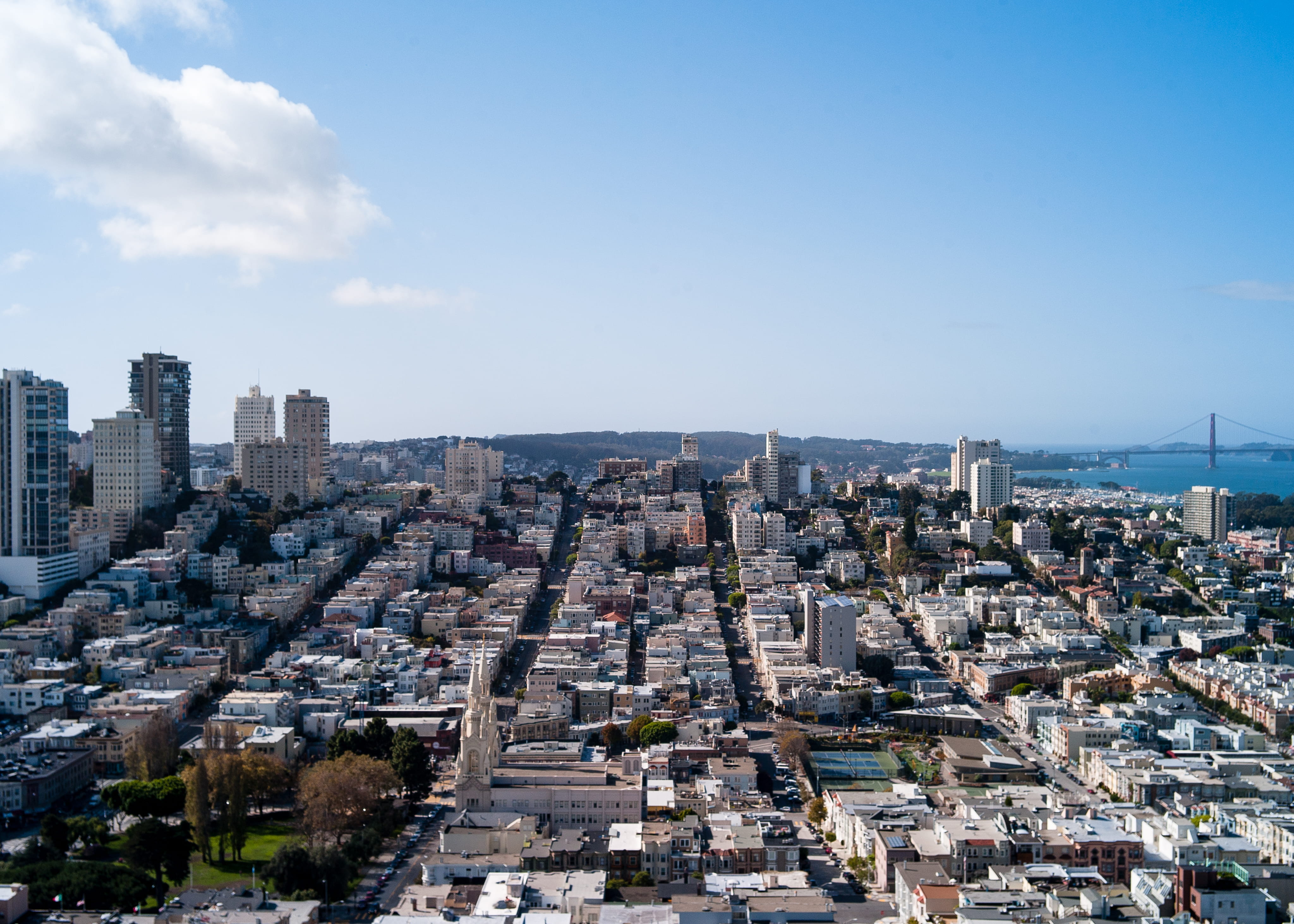 united states, san francisco, coit tower, golden, gate, buildings