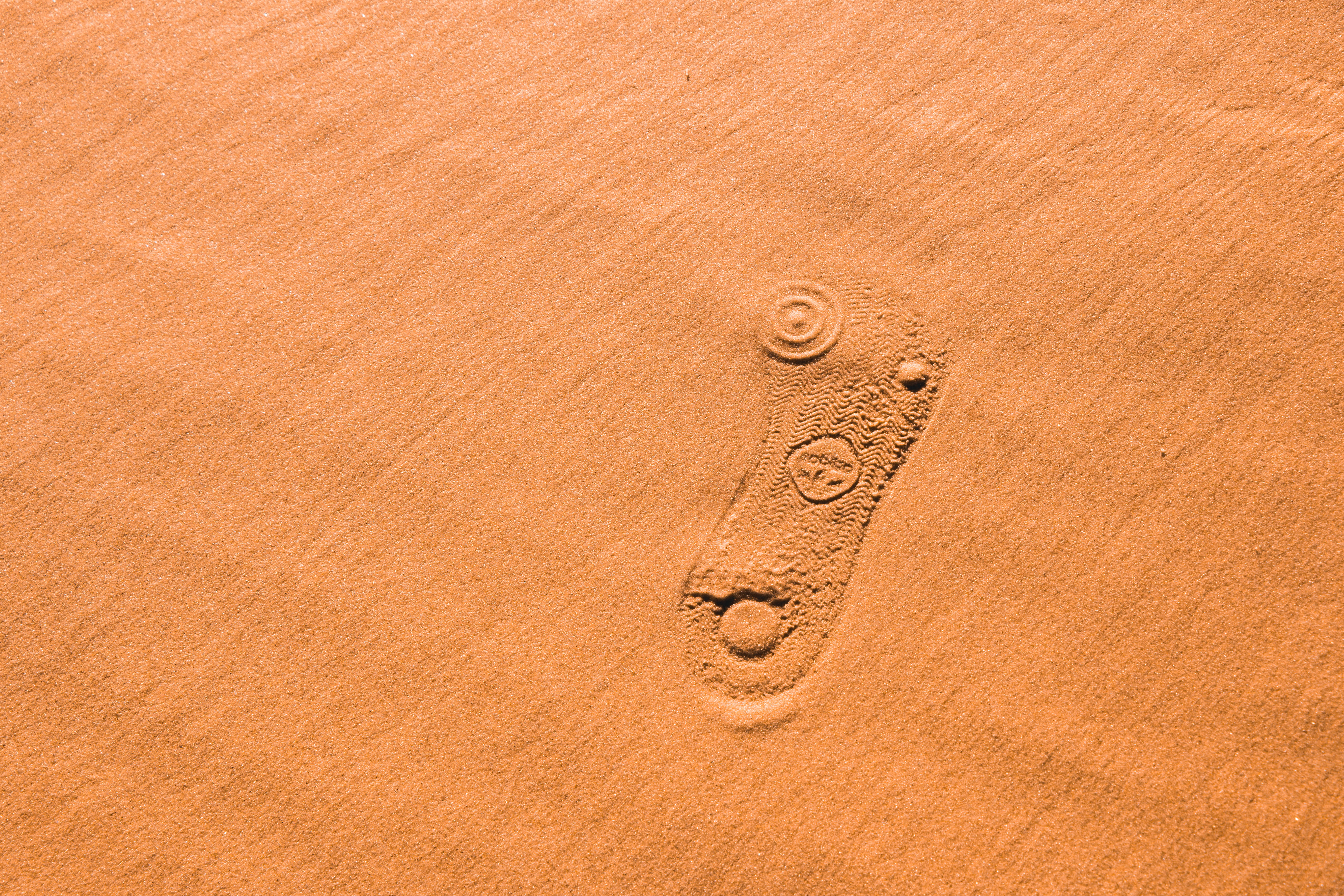 shoe print on sand, outdoors, nature, kingscliffe, australia