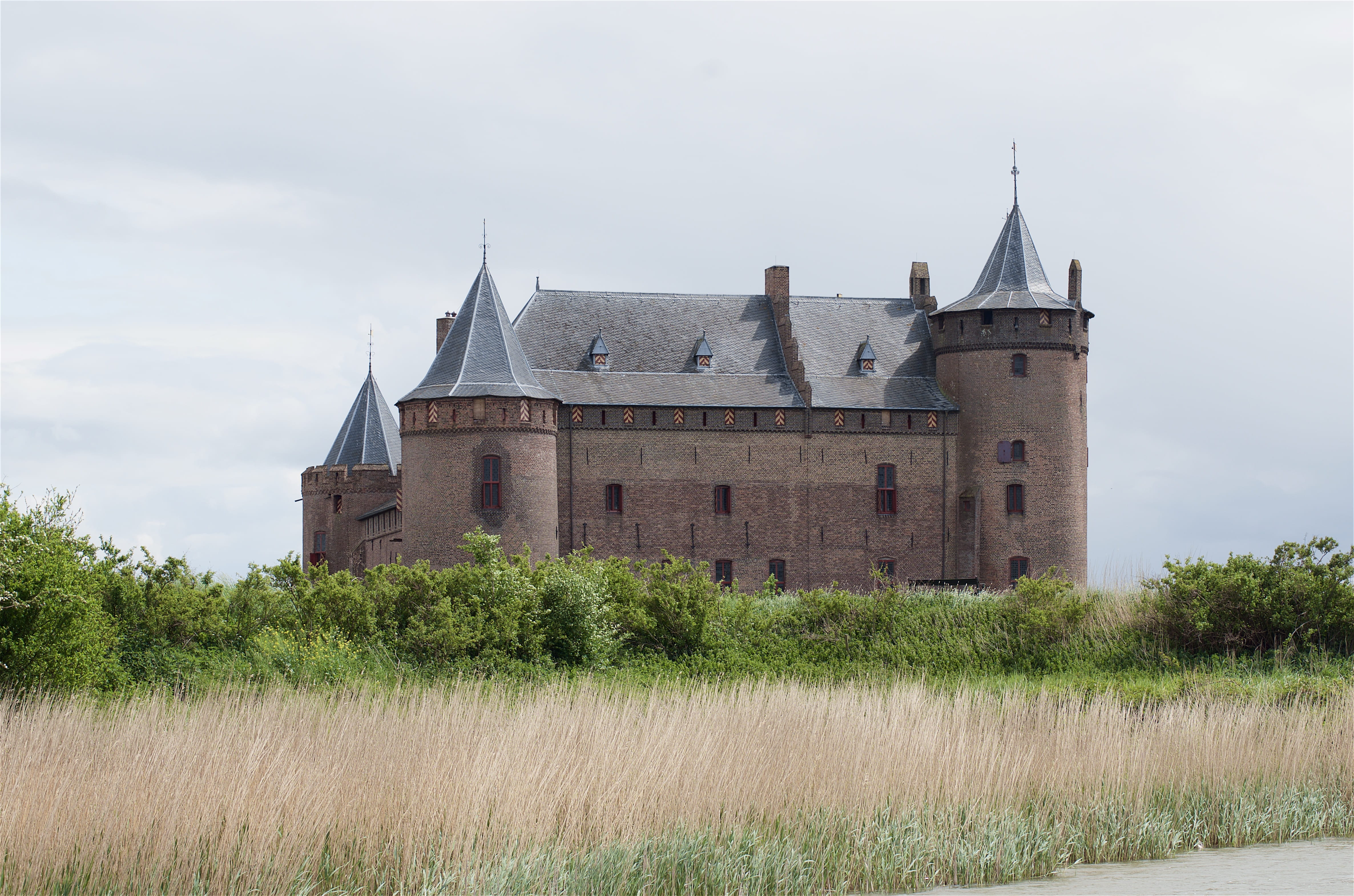 netherlands, muiden, castle, built structure, architecture