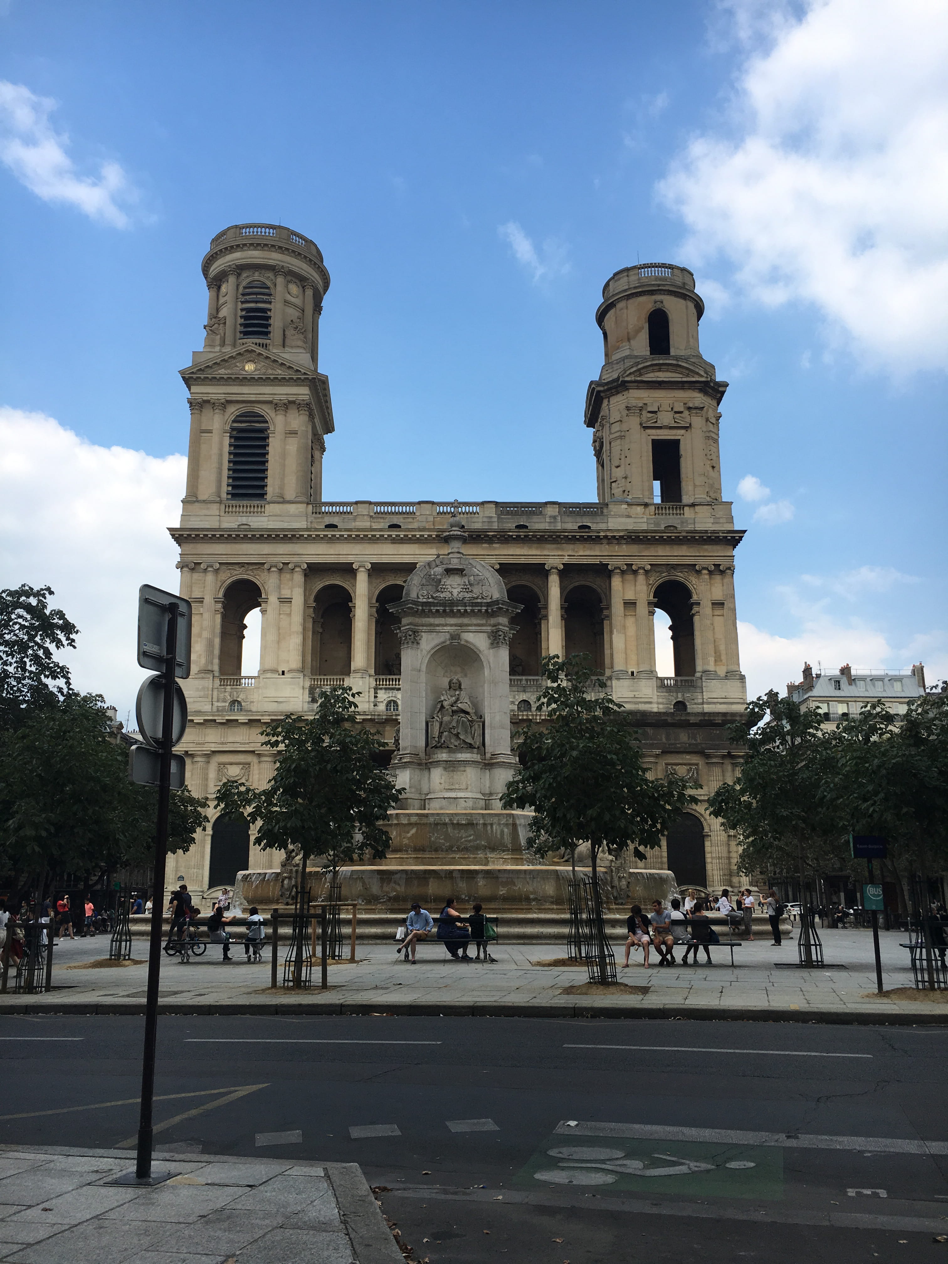saint-sulpice, paris, architecture, sky, built structure, cloud - sky