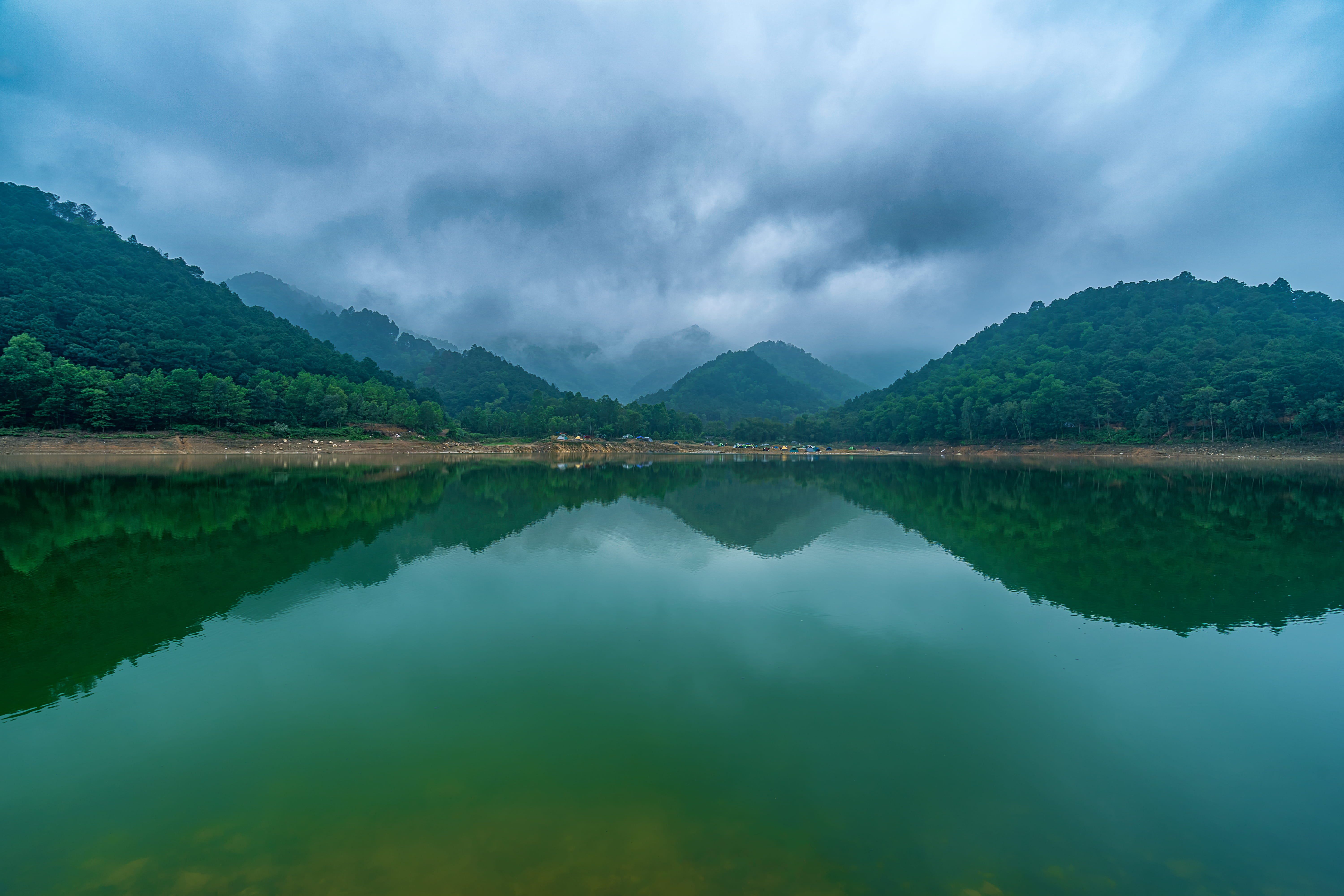tree, cloud, forest, reflection, mountain, lake, scenics - nature