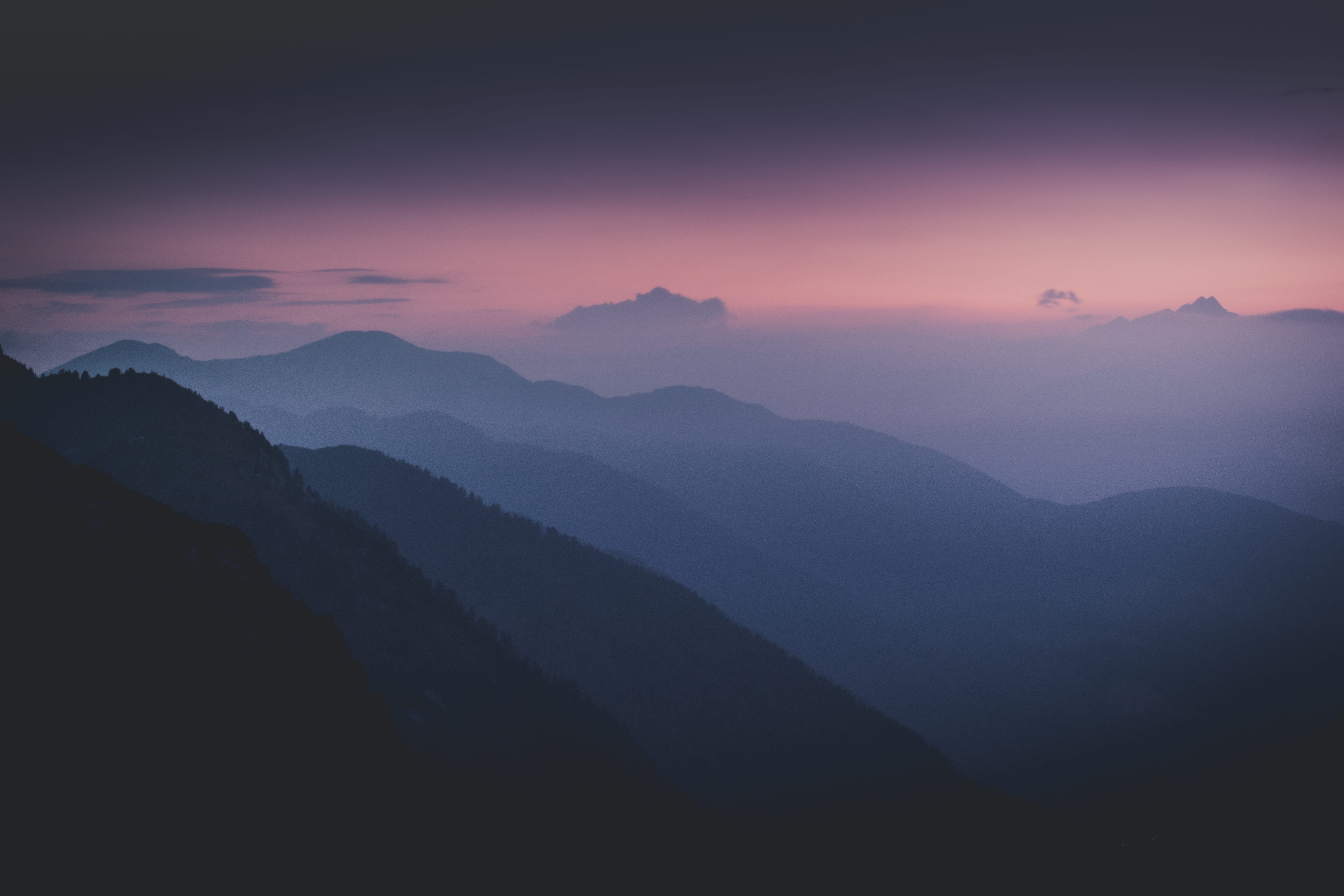 Free download | HD wallpaper: Silhouette Of Mountains During Dawn, 4k ...
