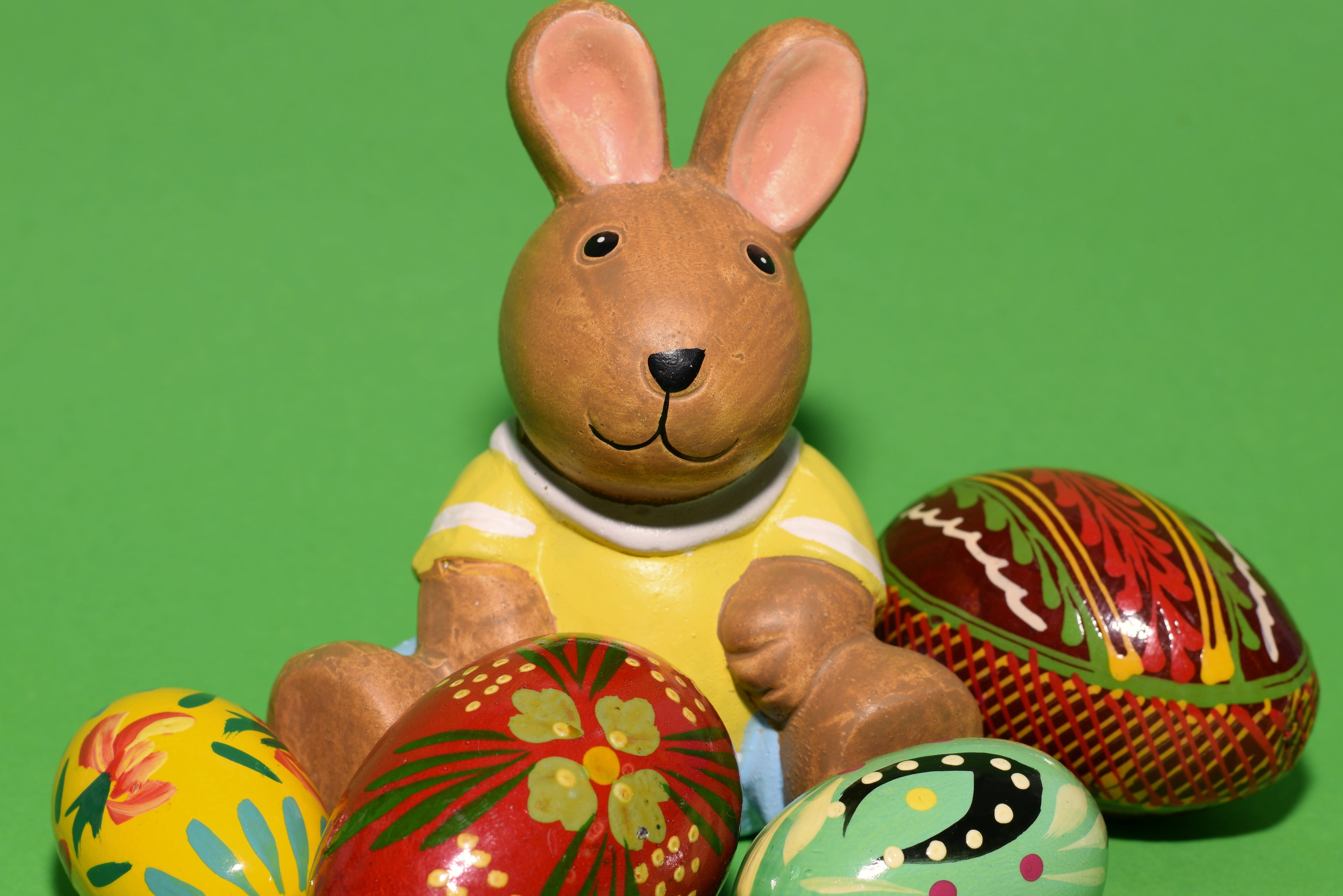easter, hare, ceramic, easter bunny, decoration, easter eggs