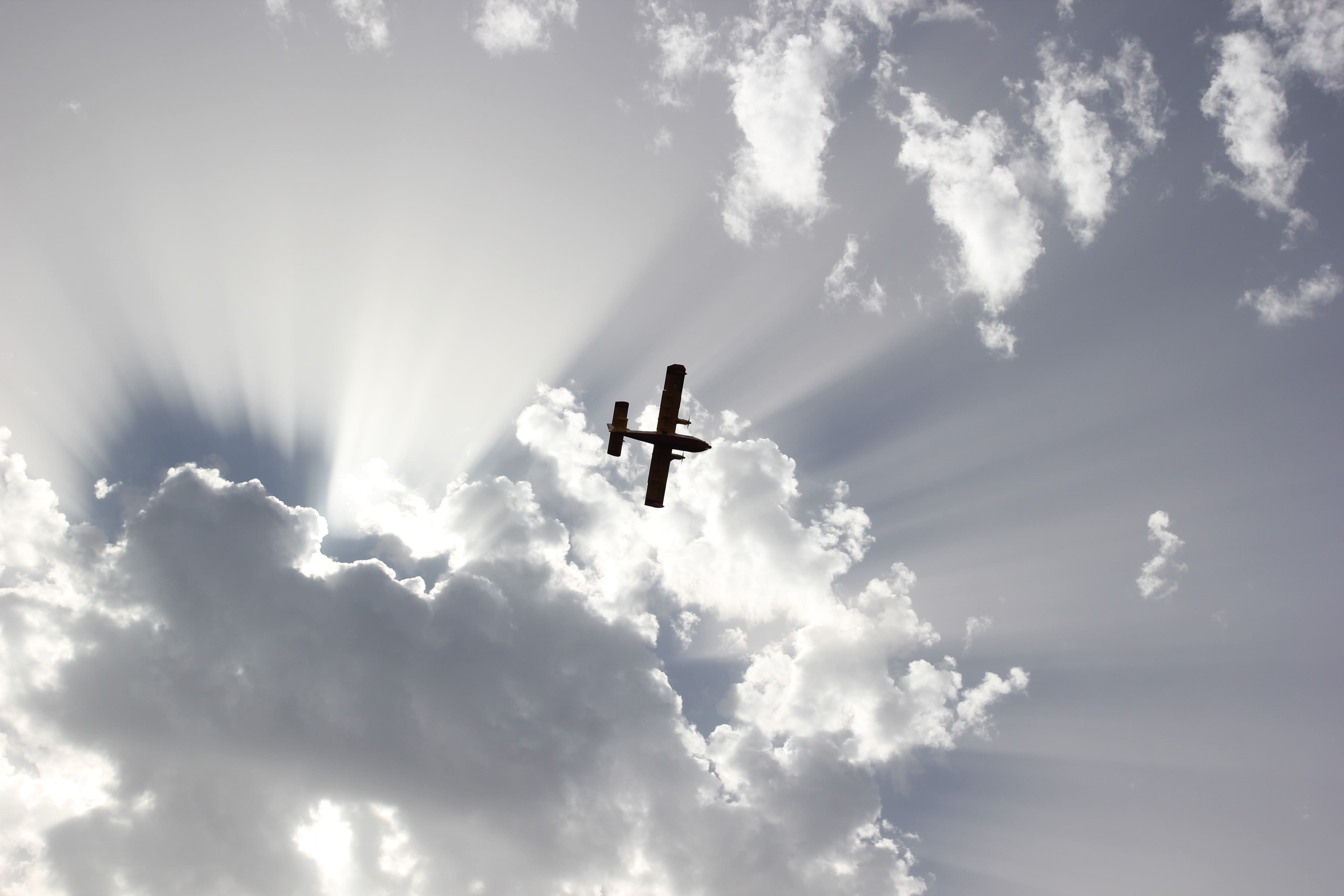 sky, airplane, cloudy, flying, trip, cloud - sky, sunlight