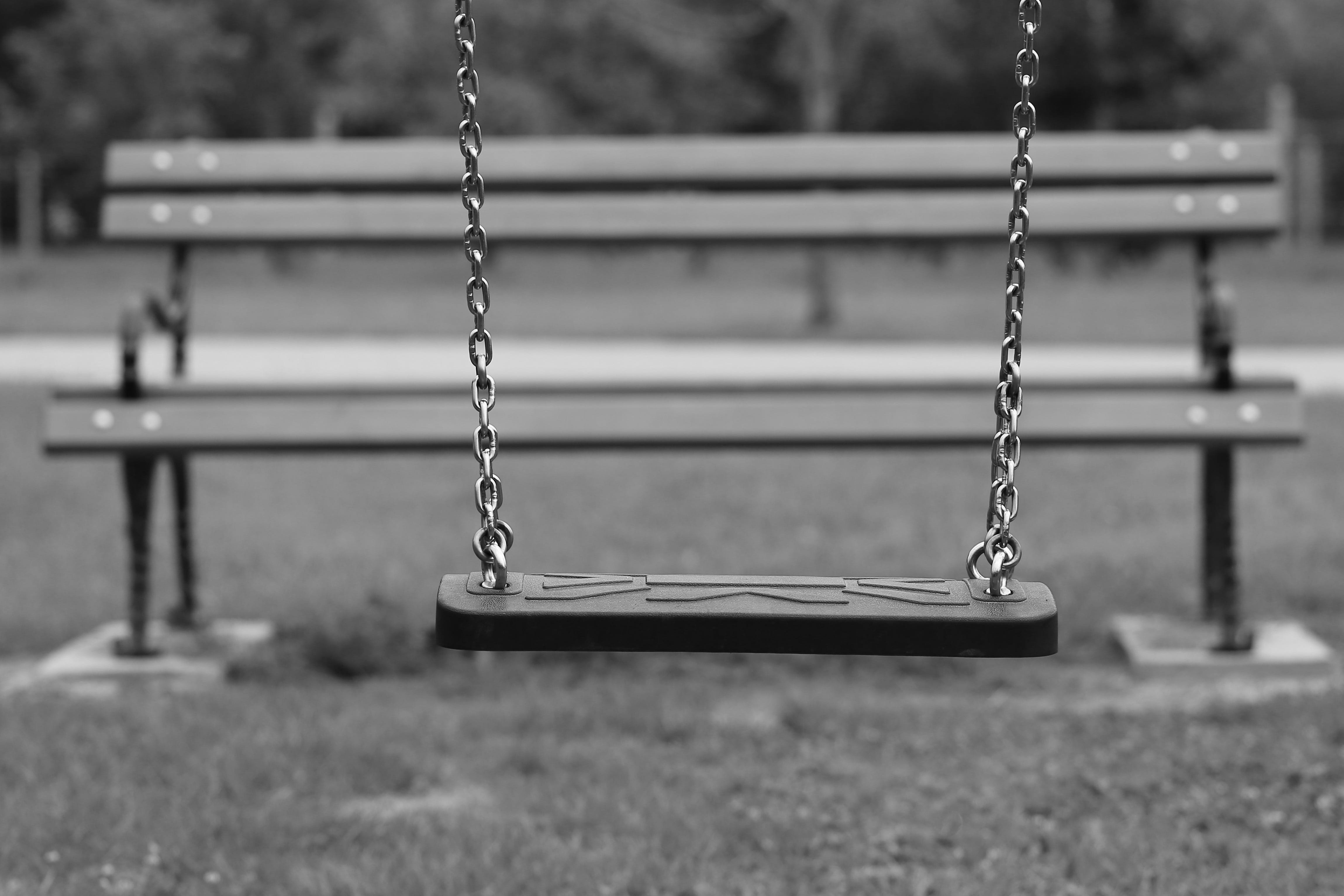 empty swing, bench, depopulation, migration, empty playground