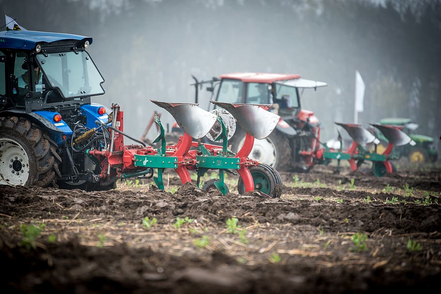 rotary plow, plough, plowed, ackerfurchen, arable, landtechnik HD wallpaper