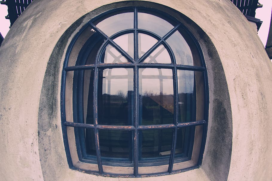 fisheye, architecture, windmill, window, artsy, day, glass - material HD wallpaper