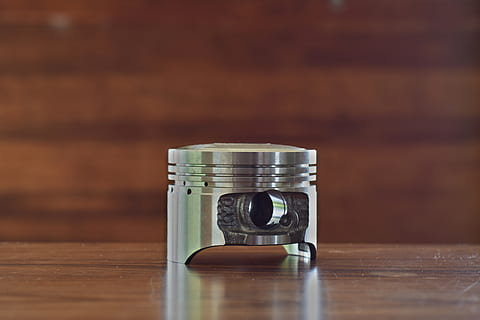 piston, engine part, new, shiny, brown, motorcycle, motorbike HD wallpaper