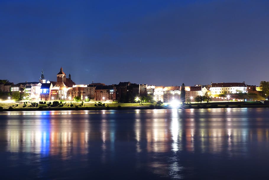 building exterior, architecture, built structure, water, illuminated HD wallpaper