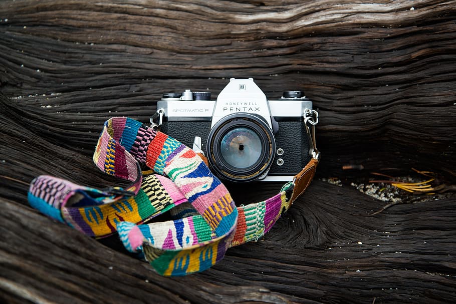 Gray and Black Pentax Camera, art, color, colorful, colourful HD wallpaper