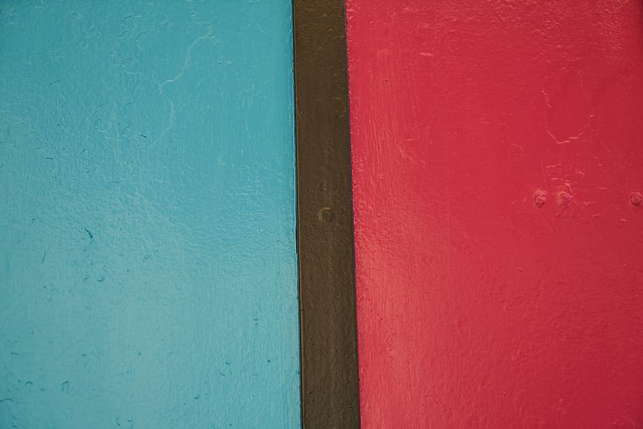 wall, stone, painted, blue, red, pattern, background, macro HD wallpaper