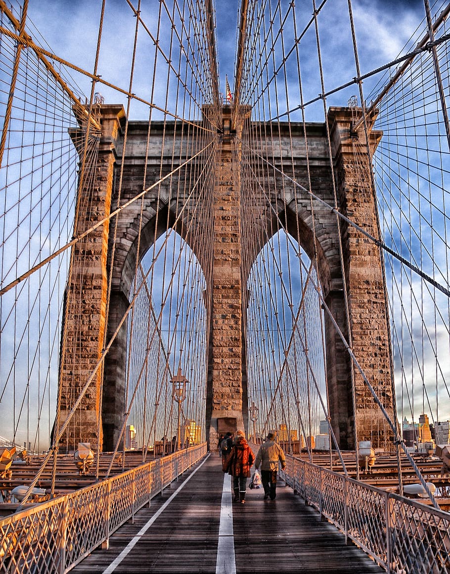Two Person Walking on Bridge during Daytime, people, architecture HD wallpaper