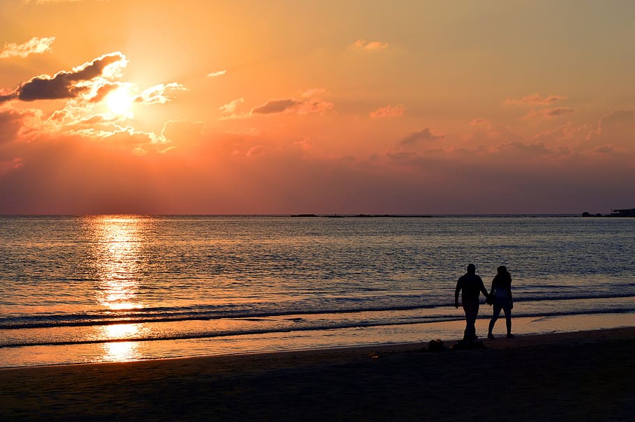 abendstimmung, afterglow, sunset, evening, evening sky, sea HD wallpaper