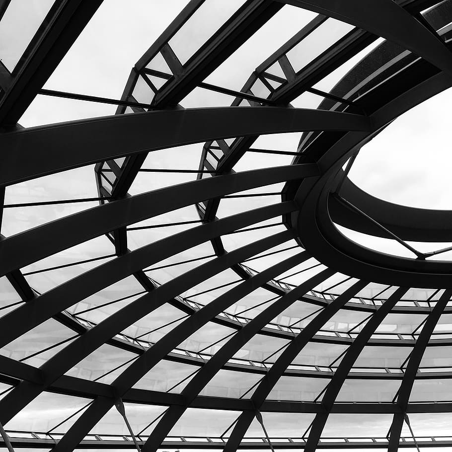 berlin, germany, reichstagsgebäude, black and white, architecture, HD wallpaper