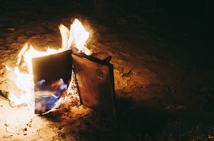 united states, lancaster, book, knowledge, fire, flame, outside HD wallpaper