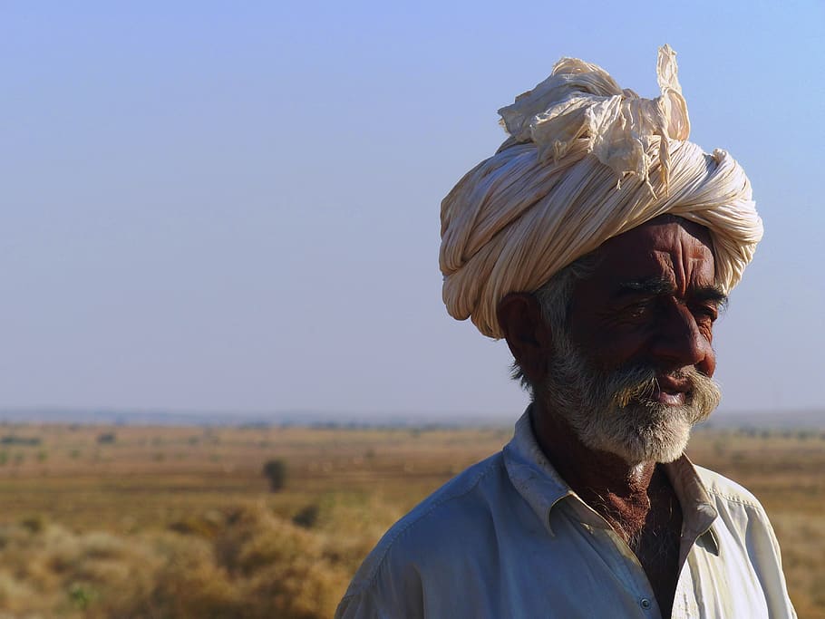 india, jaisalmer, sky, headshot, beard, one person, facial hair HD wallpaper