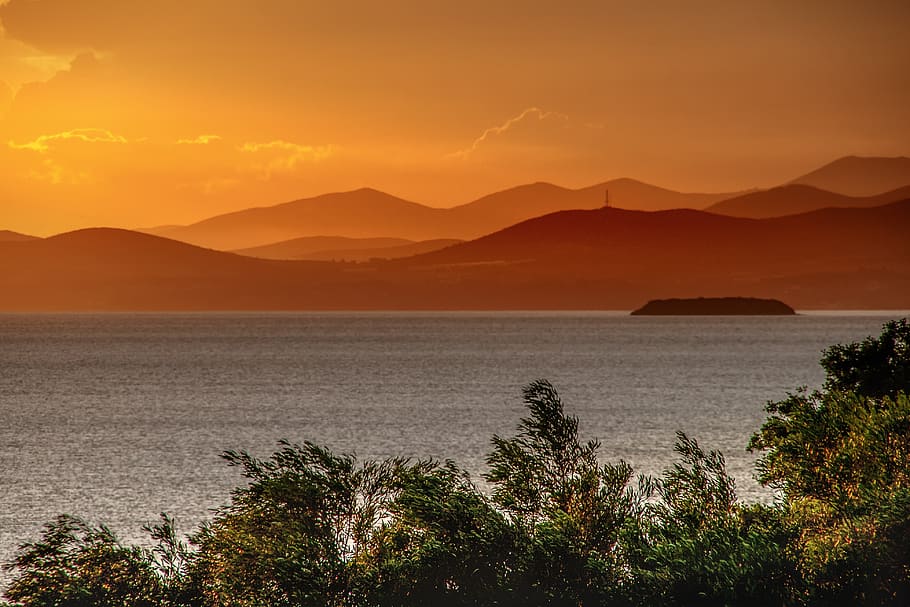 sunset, sky, abendstimmung, twilight, landscape, nature, mood HD wallpaper