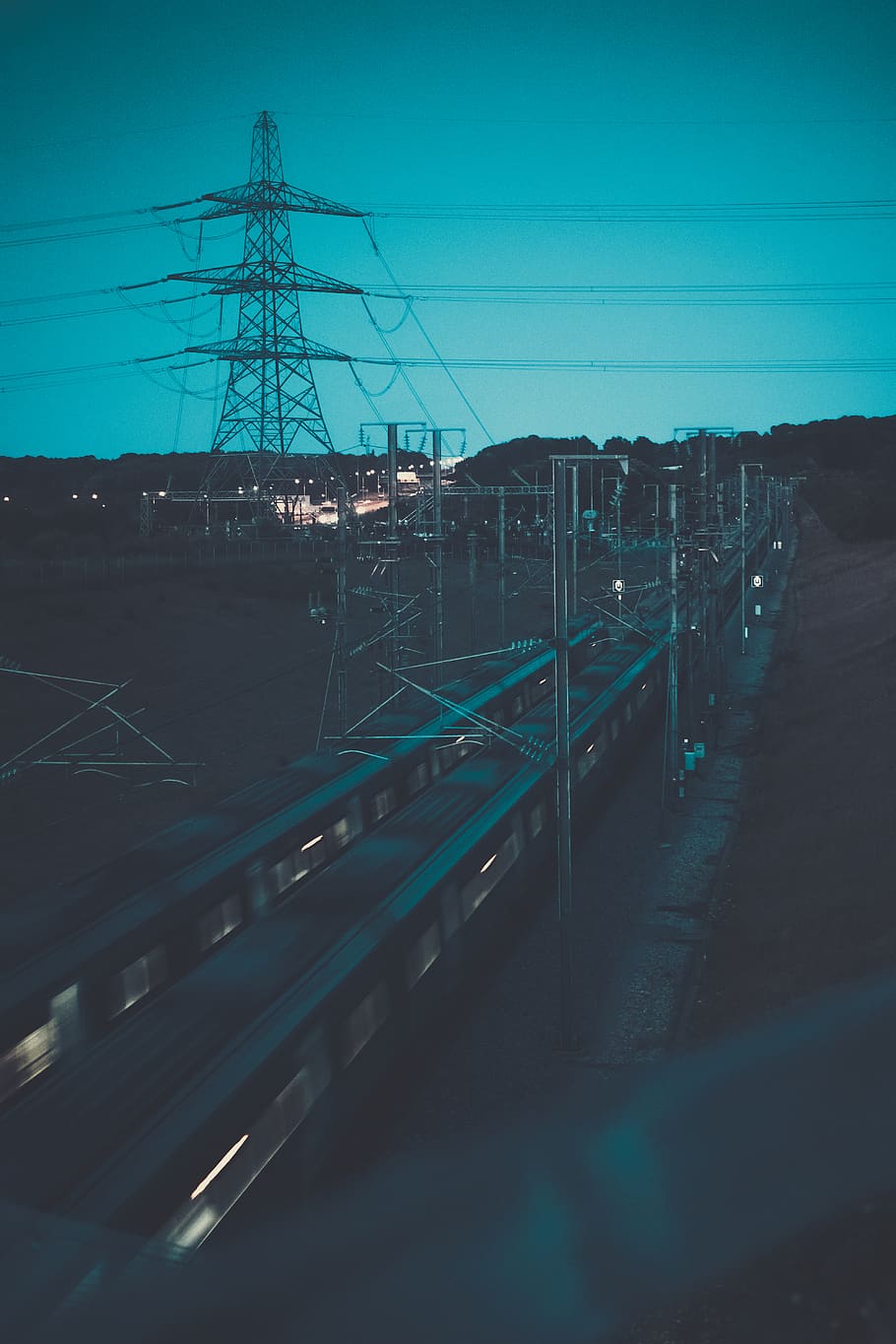 gray steel train track, transportation, connection, cable, technology HD wallpaper