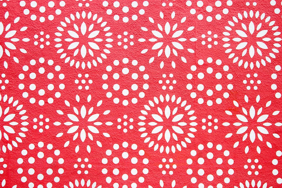 graphic, wall, red, pattern, full frame, backgrounds, textile, HD wallpaper
