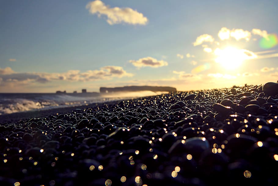 sunset, nature, evening, sky, sea, water, landscape, dawn, beach, HD wallpaper