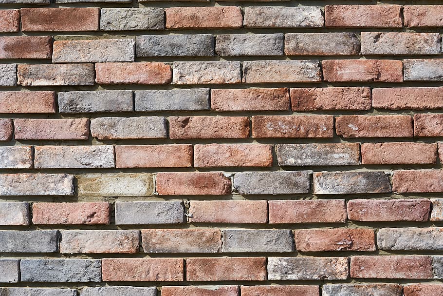 brick, wall, texture, pattern, red, orange, background, geometric HD wallpaper