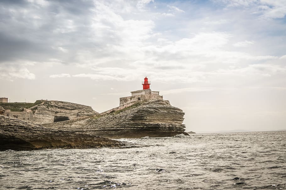 france, bonifacio, headlight, built structure, sky, architecture HD wallpaper