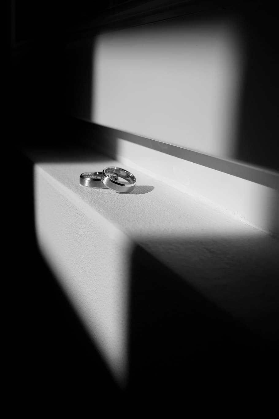 shadow, wedding, wedding ring, bride, marriage, mono, wedding rings