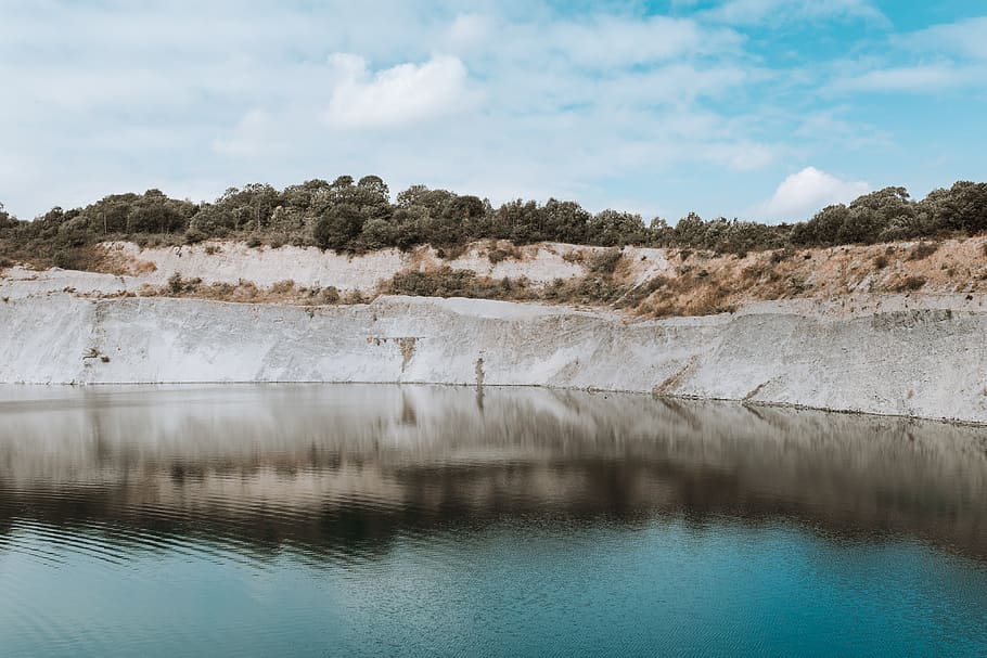 water, cliff, rock, sky, scenics - nature, beauty in nature HD wallpaper