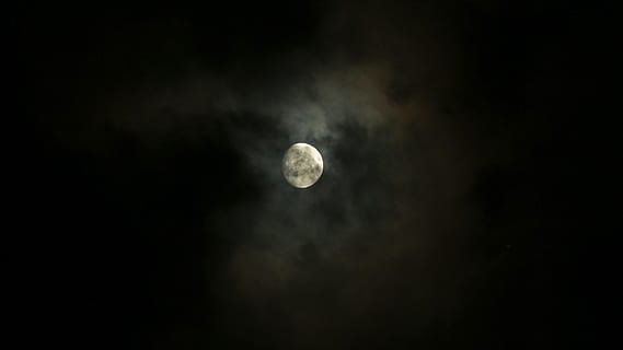 full moon covered by dark clouds, india, thrissur, sky, creepy HD wallpaper