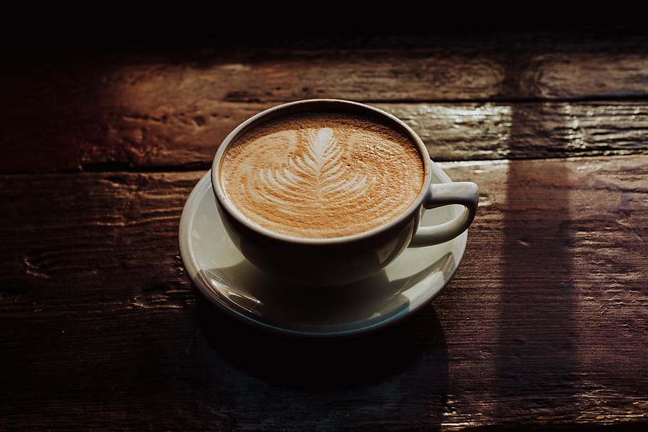 white teacup with saucer, coffee, coffee - drink, coffee cup HD wallpaper