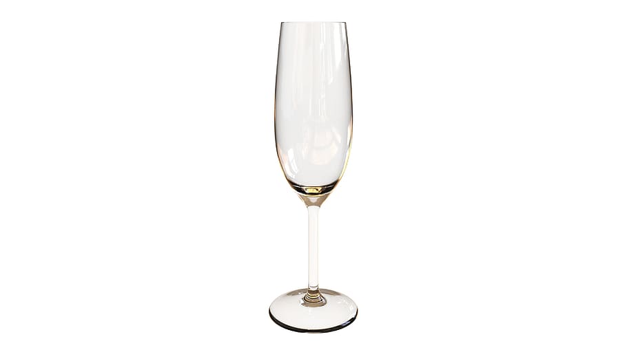 flute, cup, glass, shine, transparent, barman, white background, HD wallpaper