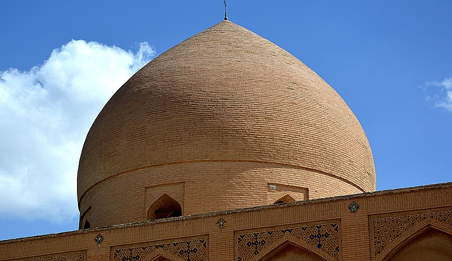 mosque, sand stone, architecture, dome, islam, tourism, iran HD wallpaper