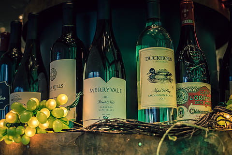 Five Assorted-variety Labeled Bottles, alcohol, bar, beverage HD wallpaper