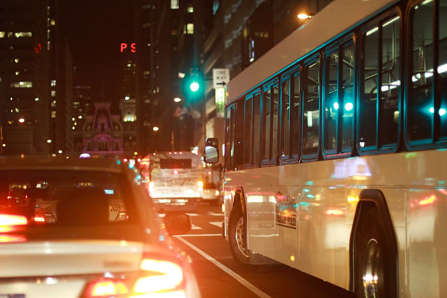 vehicles on road, bus, transportation, automobile, car, machine HD wallpaper