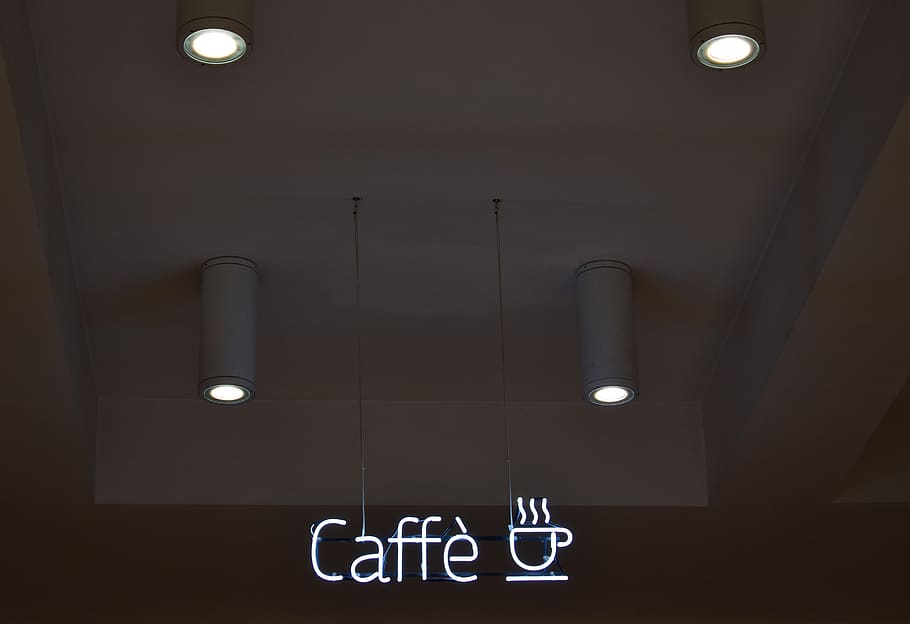 coffeehouse, shop, cafe, store, caffe, signage, light, lamp HD wallpaper