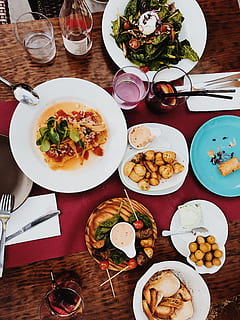 spain, majorca, restaurant, potatoes, lasagne, foodie, table HD wallpaper