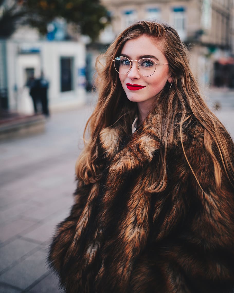 Photo of Woman Wearing Faux Fur Coat, attractive, beautiful, beauty, HD wallpaper