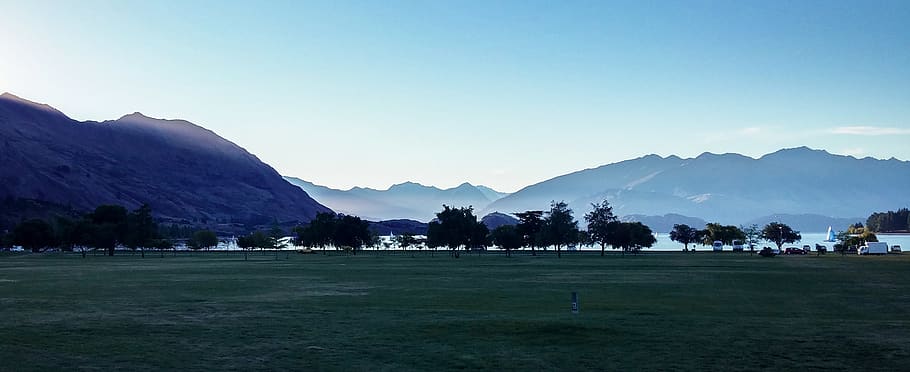 Green Grass Field, daylight, landscape, mountain, mountains, nature HD wallpaper