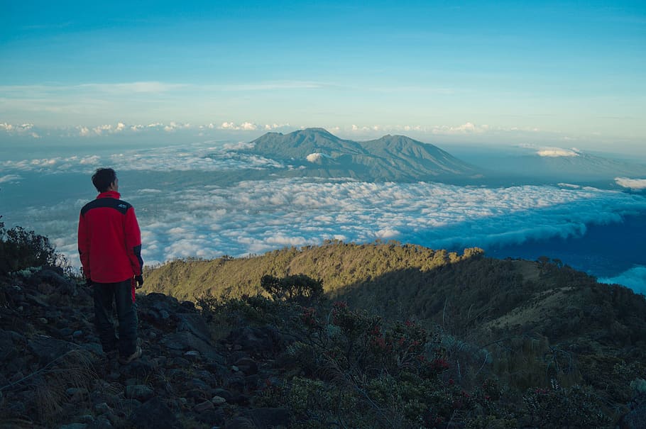 indonesia, arjuno-welirang, rear view, mountain, scenics - nature, HD wallpaper