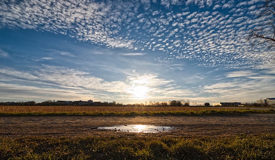 light, sun, mirroring, landscape, sky, mood, nature, summer HD wallpaper