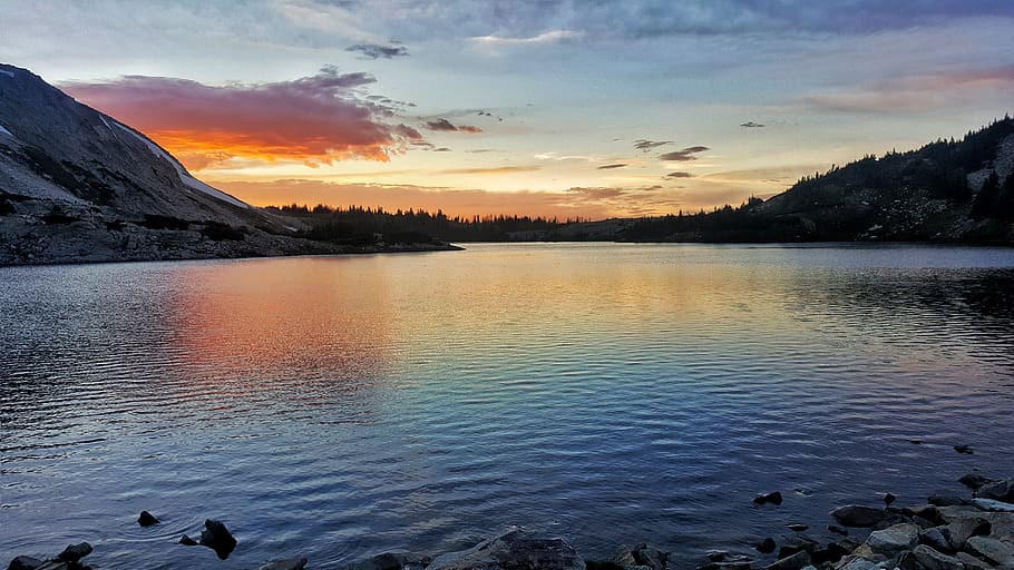 united states, centennial, water, cloud - sky, sunset, scenics - nature HD wallpaper